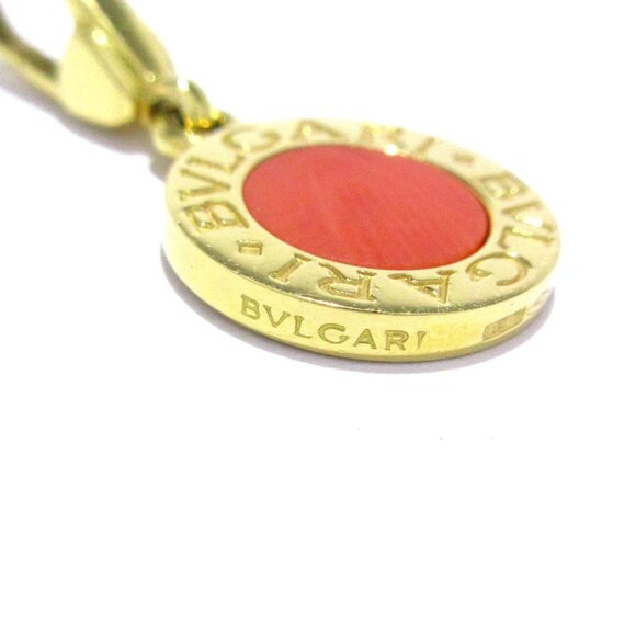 BVLGARI 18K Yellow Gold Orange Color Stone Pendant Head 703-081525 - Picture 3 of 5